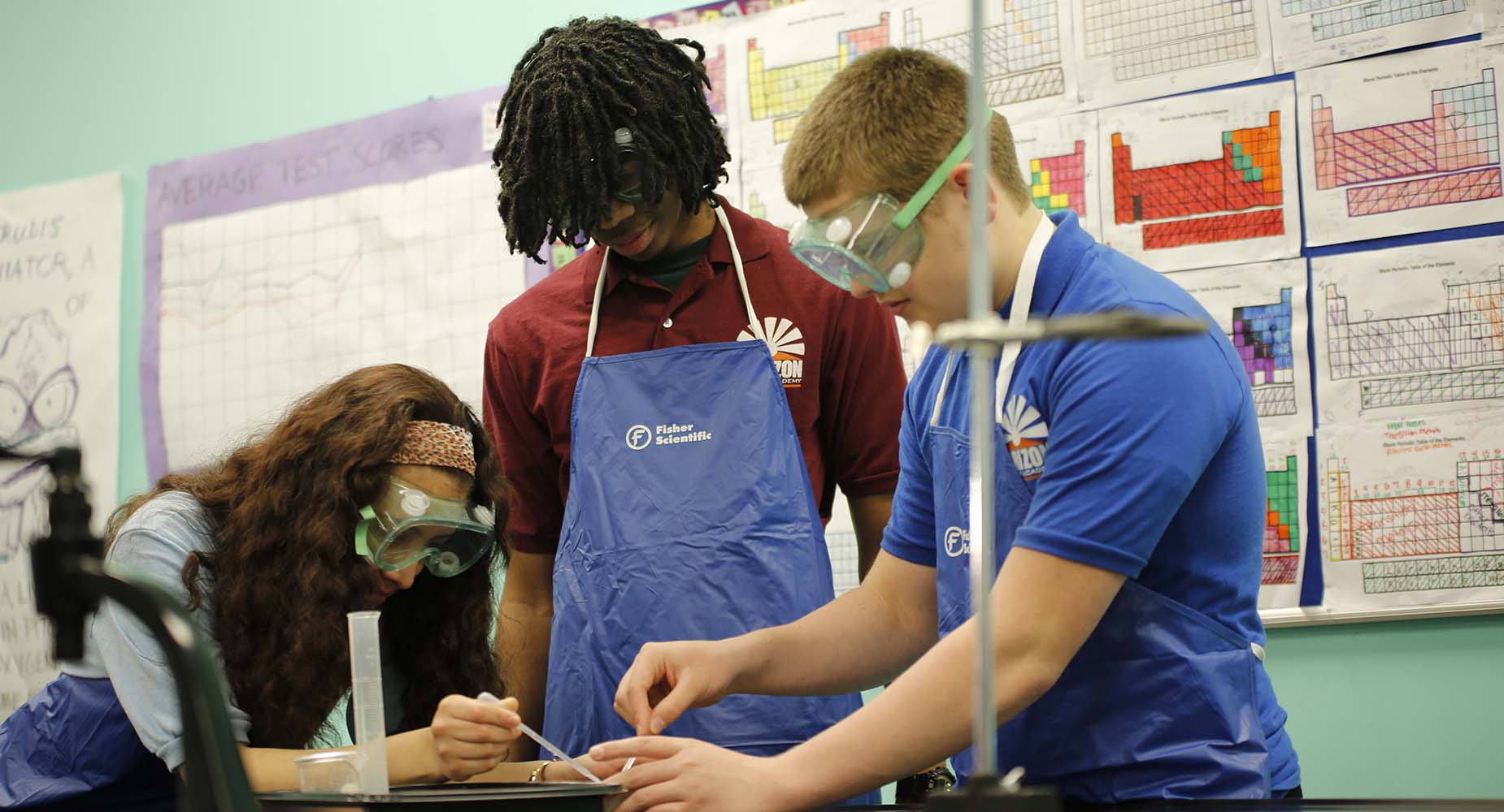 Teacher helping student